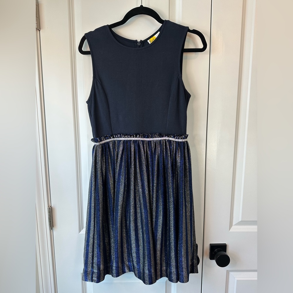 Mini Boden Lurex Stripe Party Dress Size 15-16Y